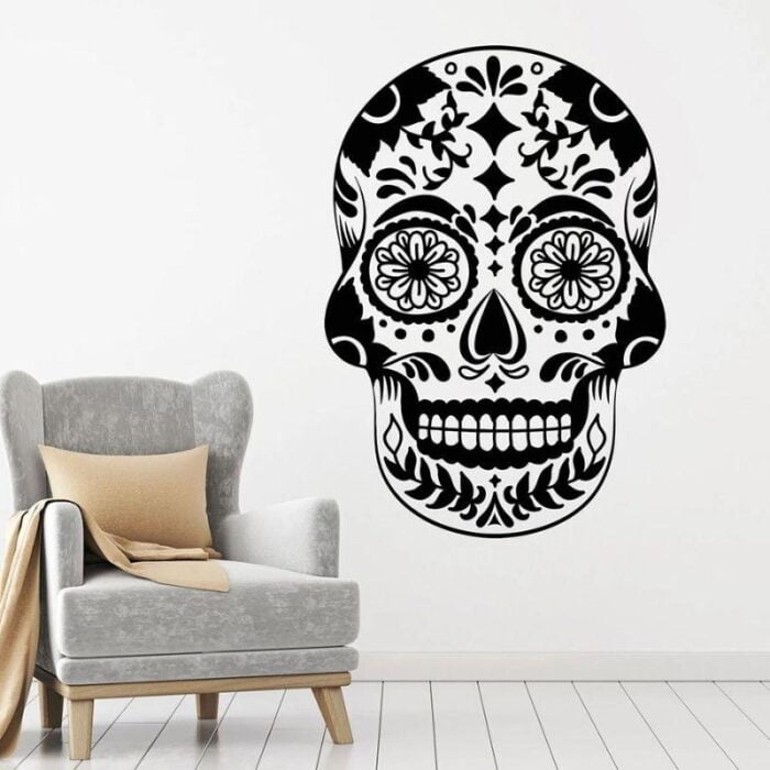Sticker Crâne Mexicain Réaliste