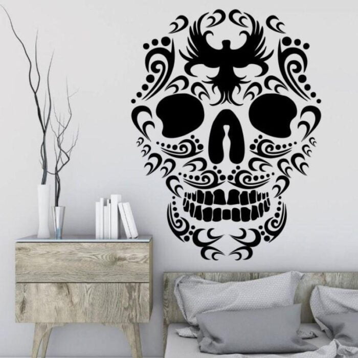 stickers tête de mort mexicaine décoration murale
