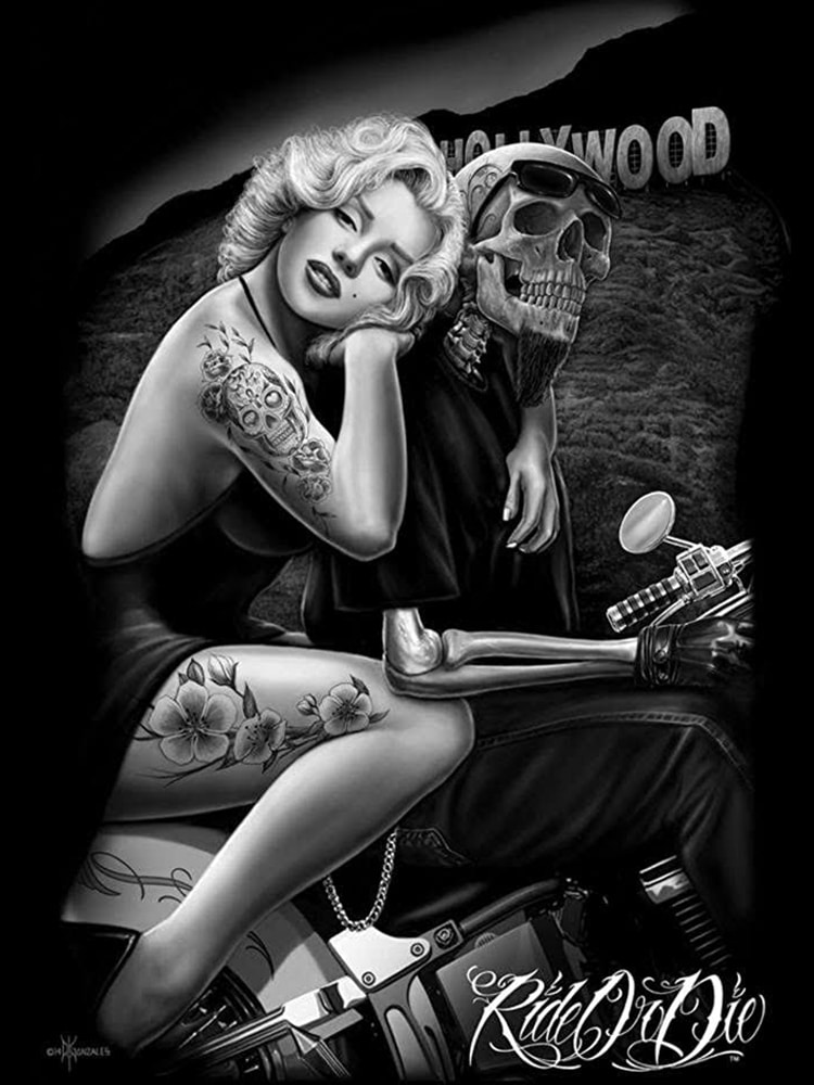 Marilyn Monroe Skull Catarina gangster moto wallpaper