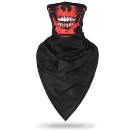 bandana tête de mort noir et rouge.