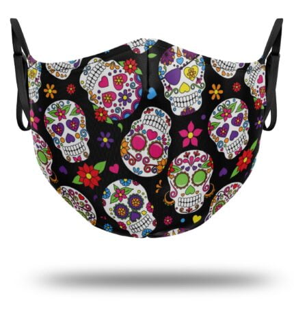 masque tete de mort mexicaine multicolore